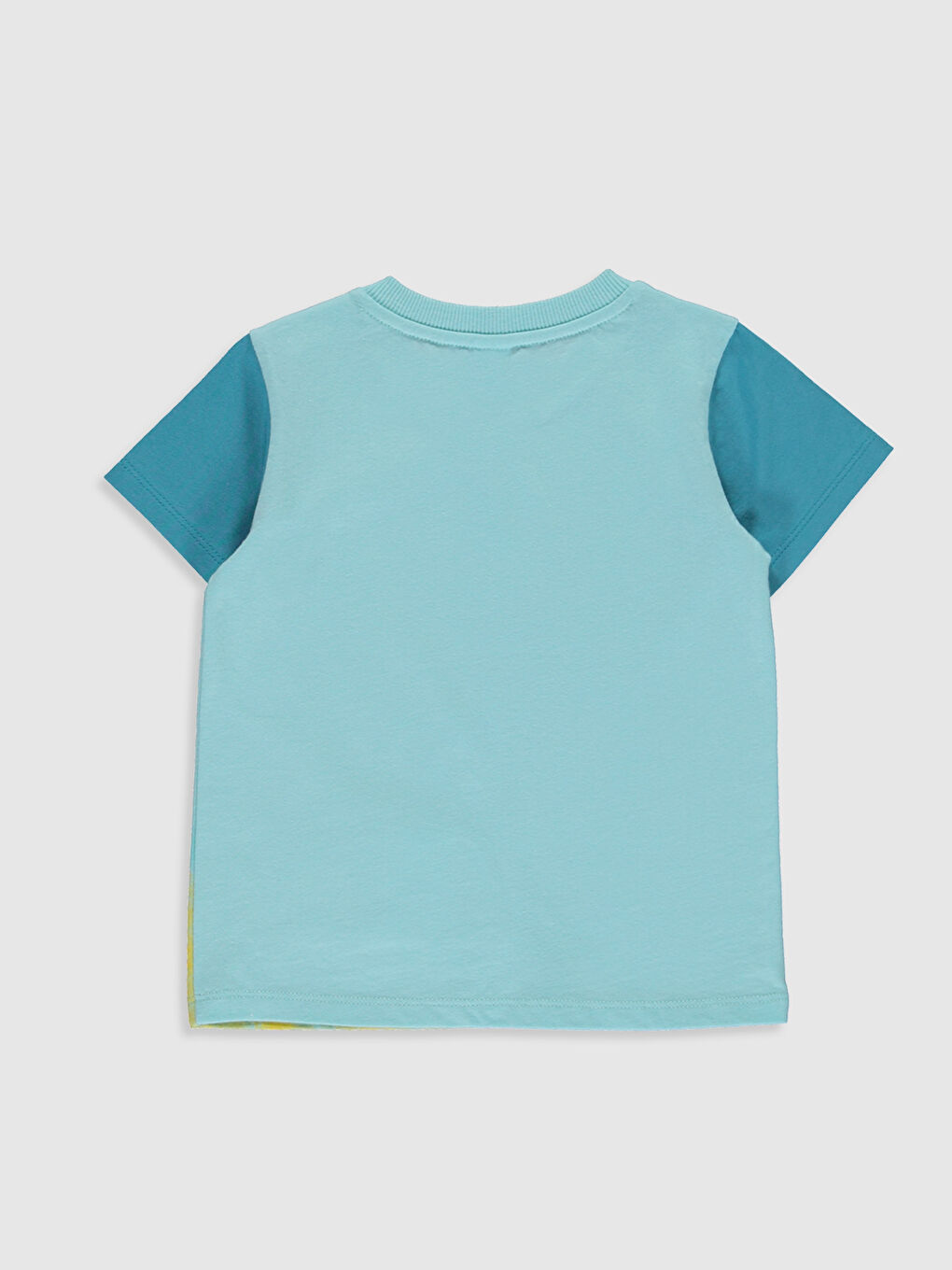 Turkuaz Bisiklet Yaka Kısa Kollu Erkek Bebek Tişört-1
