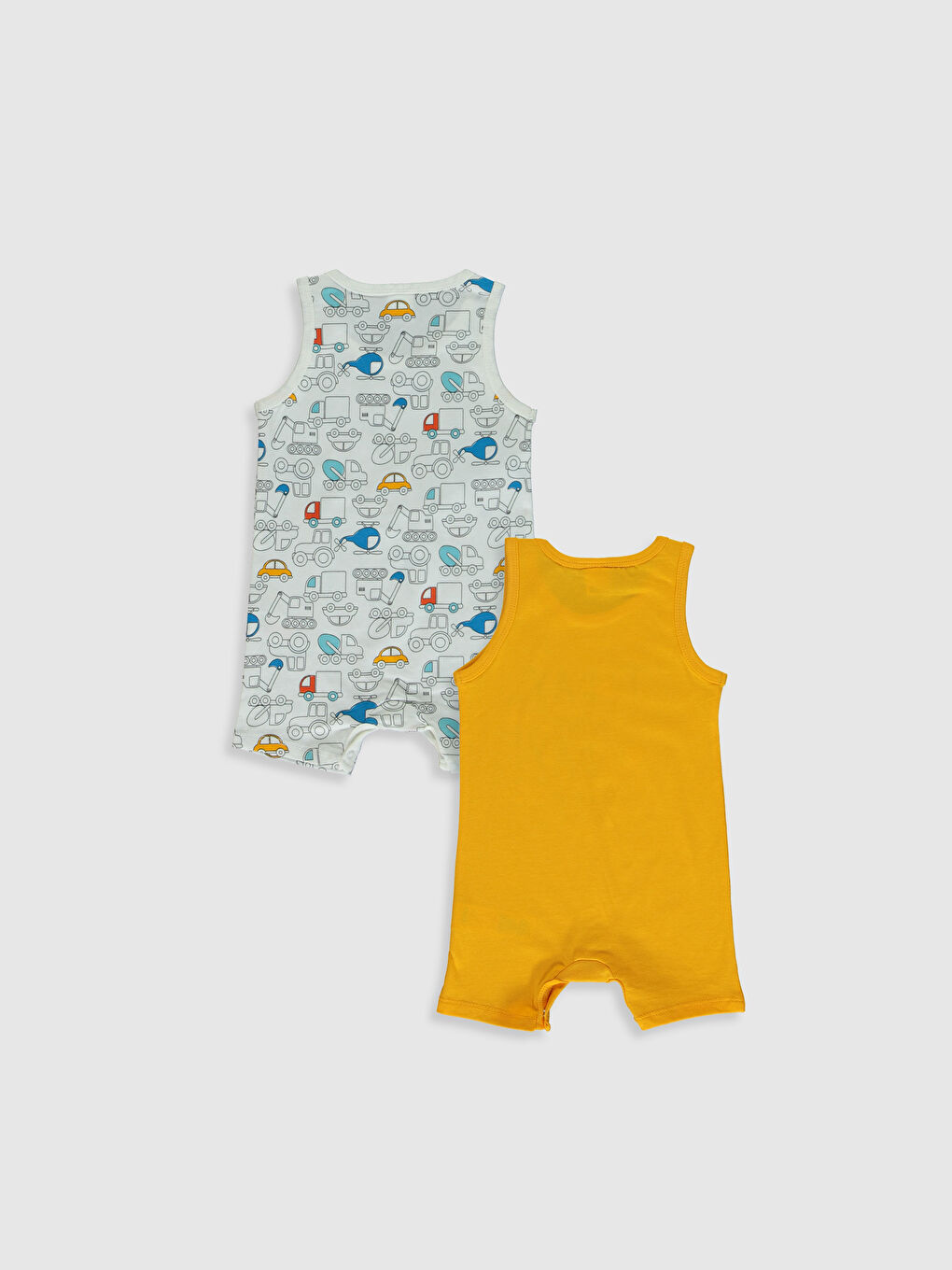 Crew Neck Sleeveless Printed Baby Boy Jumpsuit 2 Pieces-1