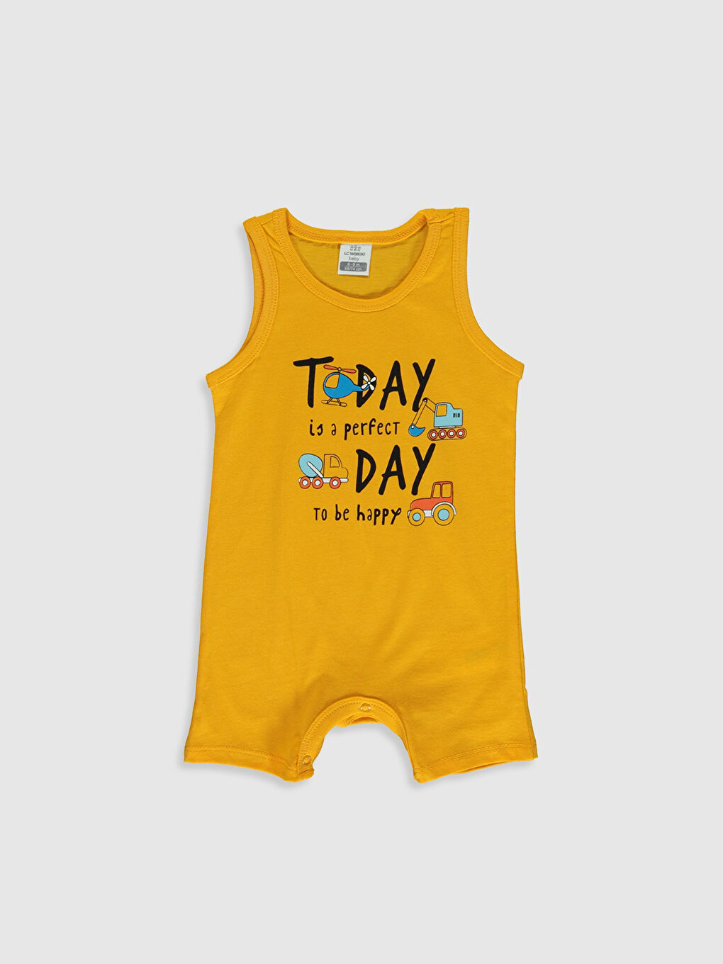 Crew Neck Sleeveless Printed Baby Boy Jumpsuit 2 Pieces-2