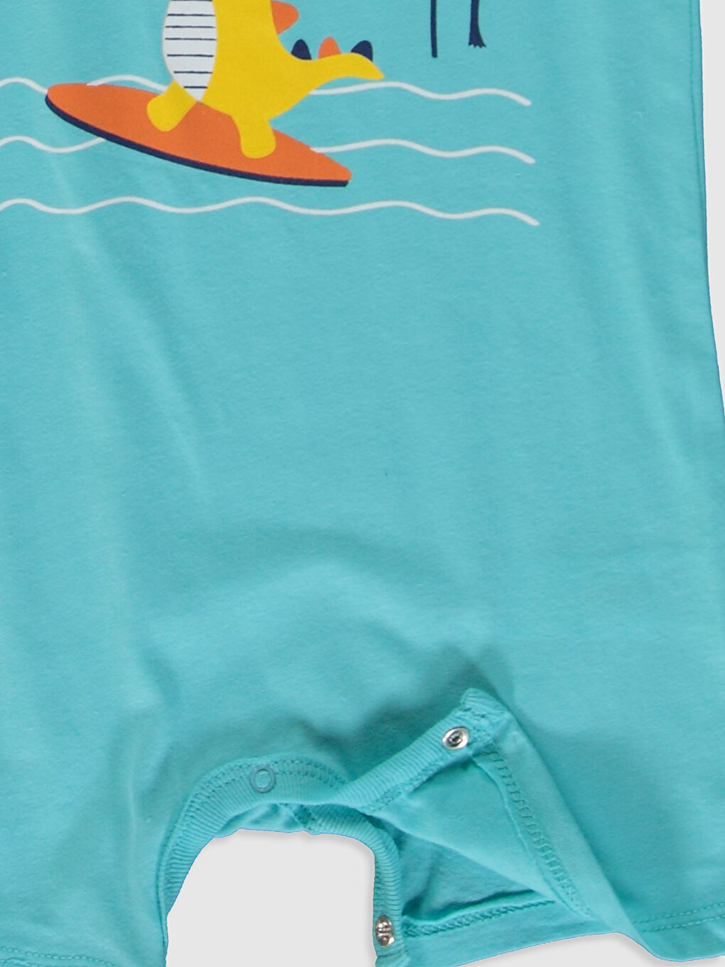 Turkuaz Bisiklet Yaka Kolsuz Baskılı Erkek Bebek Tulum 2'li-9