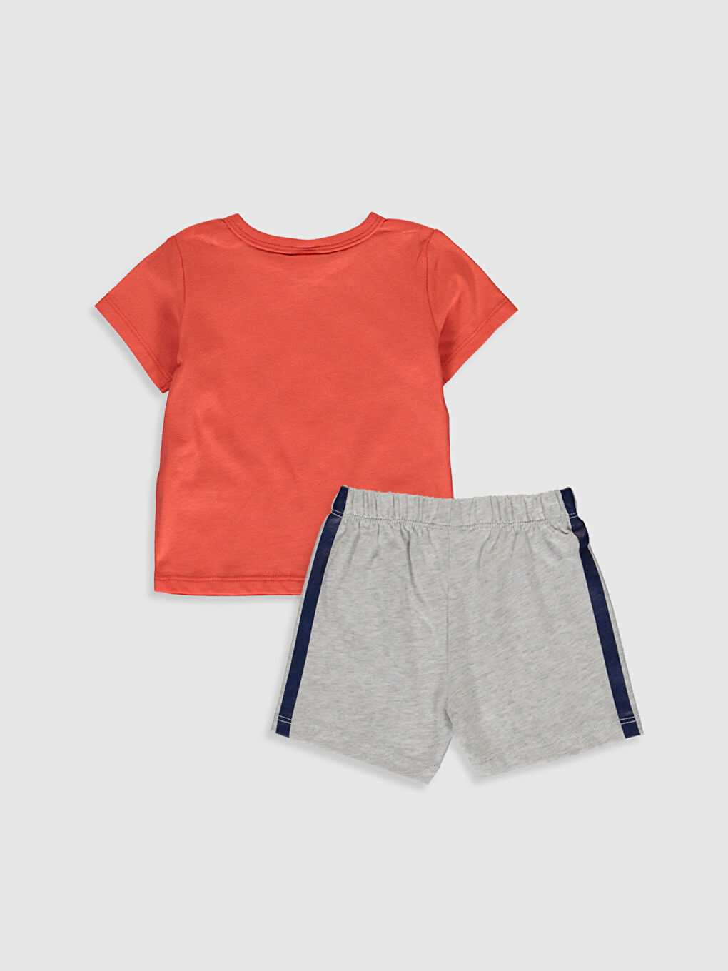 Mercan Bisiklet Yaka Kısa Kollu Baskılı Erkek Bebek Pijama Takım-1