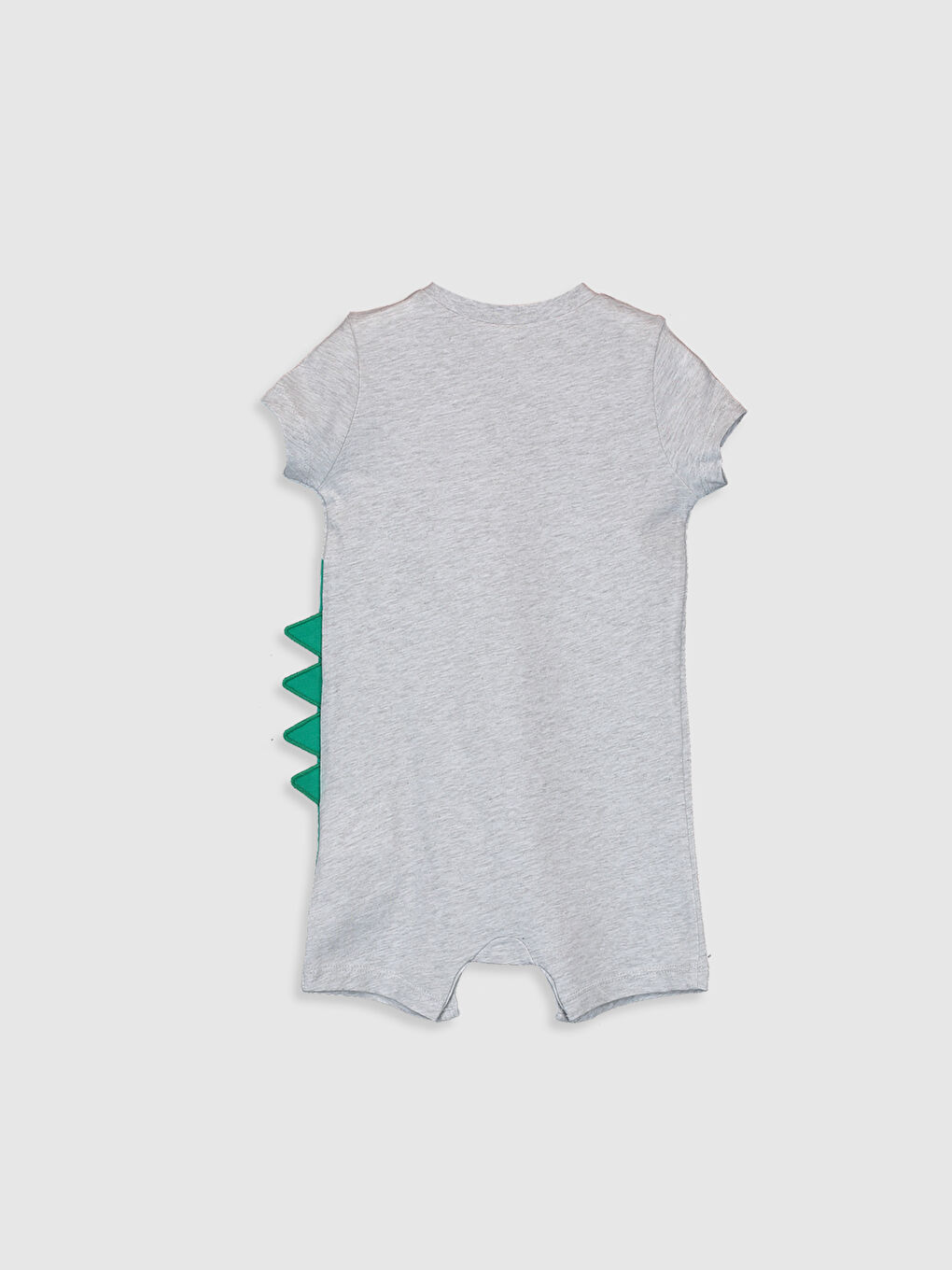 Beyaz Bisiklet Yaka Kısa Kollu Erkek Bebek Tulum-1