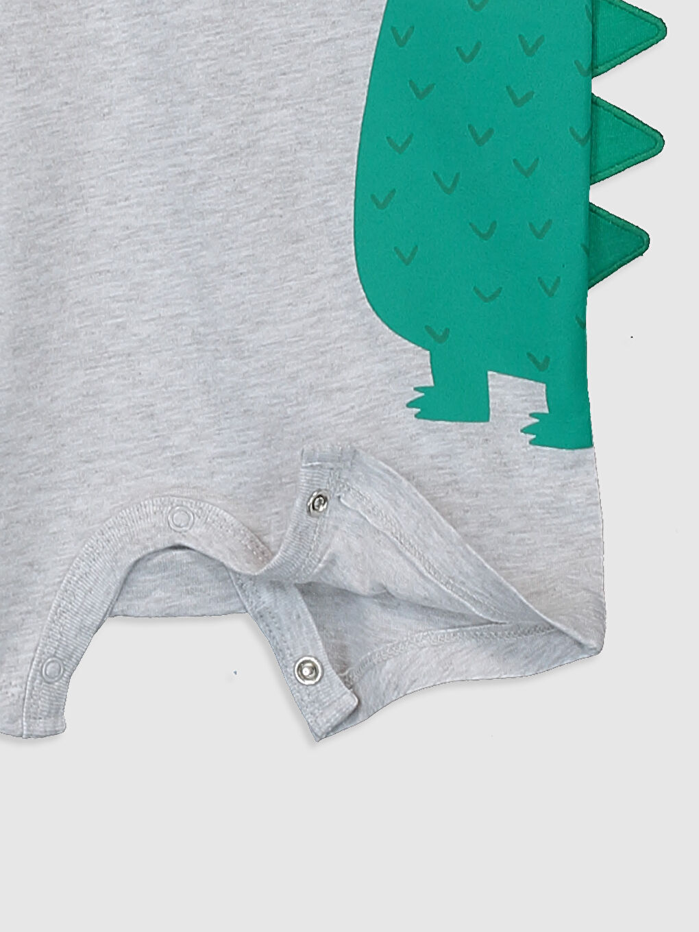 Beyaz Bisiklet Yaka Kısa Kollu Erkek Bebek Tulum-2