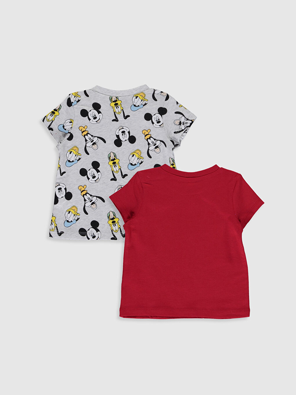 Beyaz Erkek Bebek Disney Baskılı Pamuklu Tişört 2'li-1