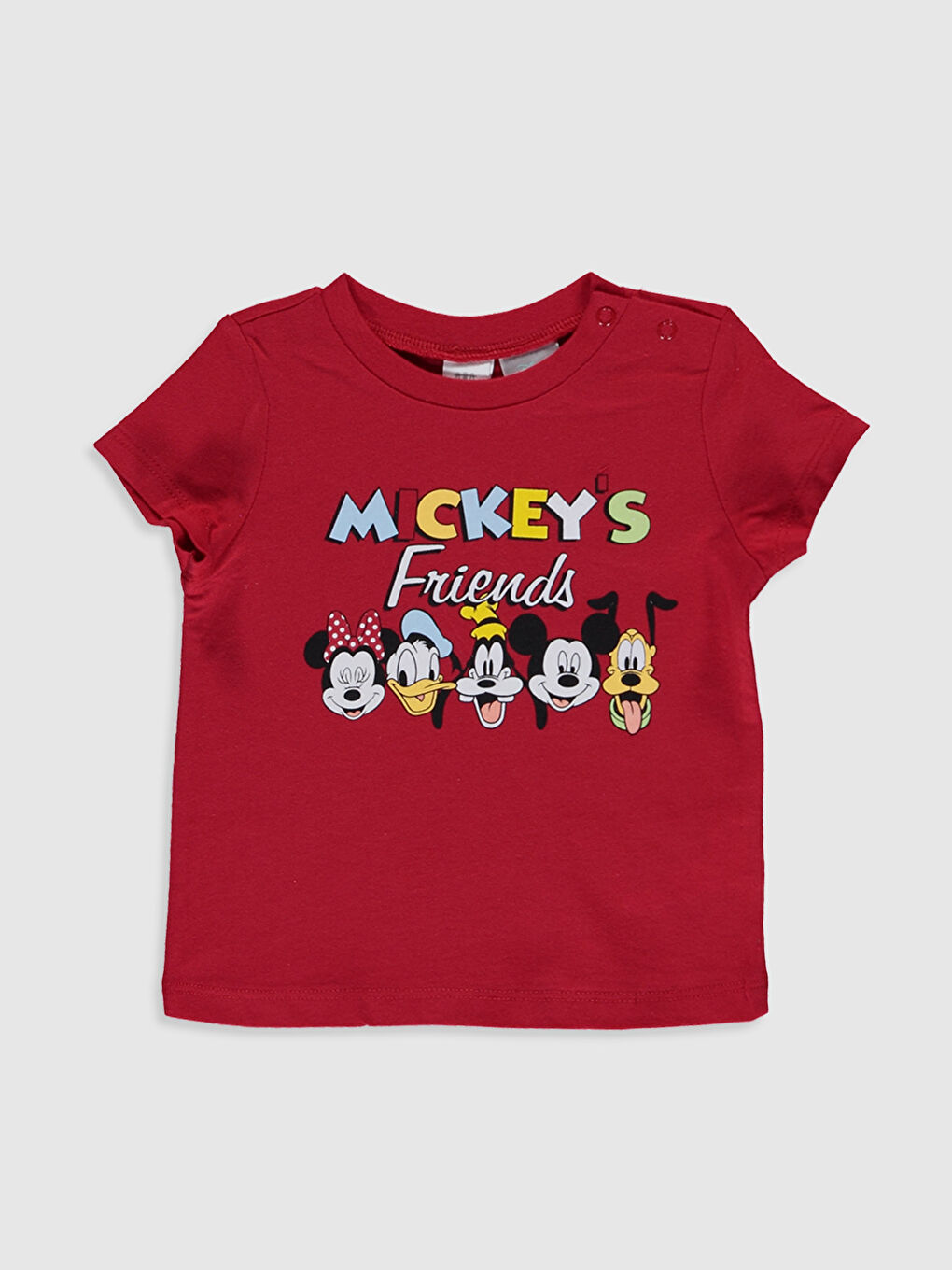 Beyaz Erkek Bebek Disney Baskılı Pamuklu Tişört 2'li-2