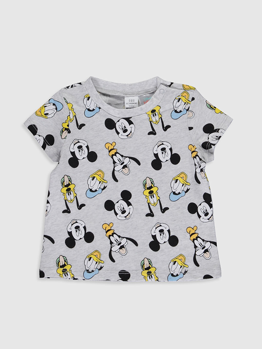 Beyaz Erkek Bebek Disney Baskılı Pamuklu Tişört 2'li-3