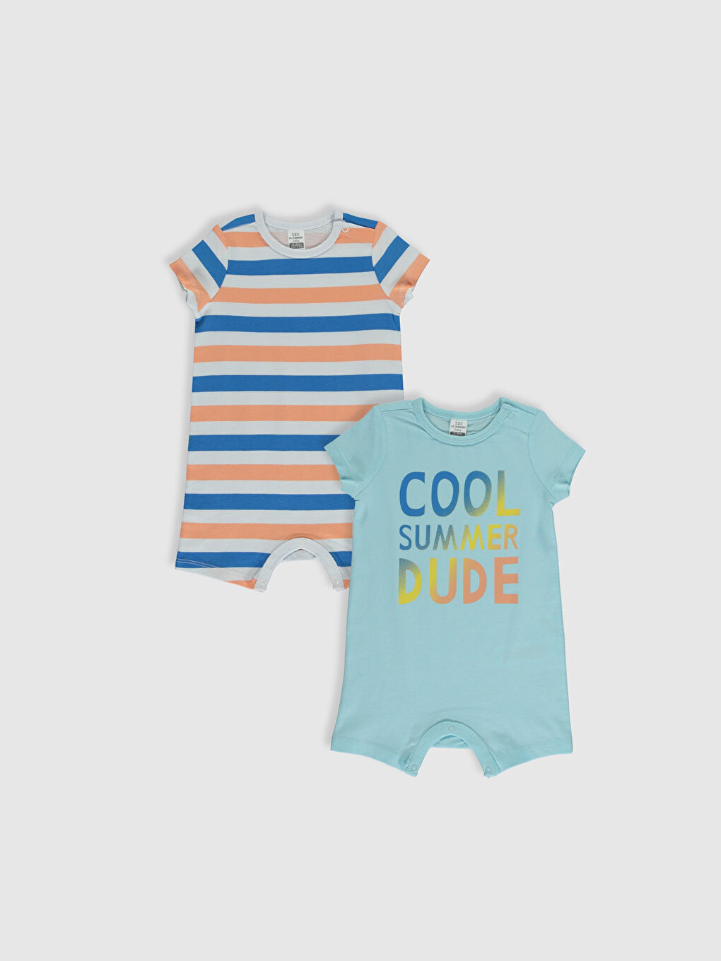 Mavi Erkek Bebek Baskılı Tulum 2'li