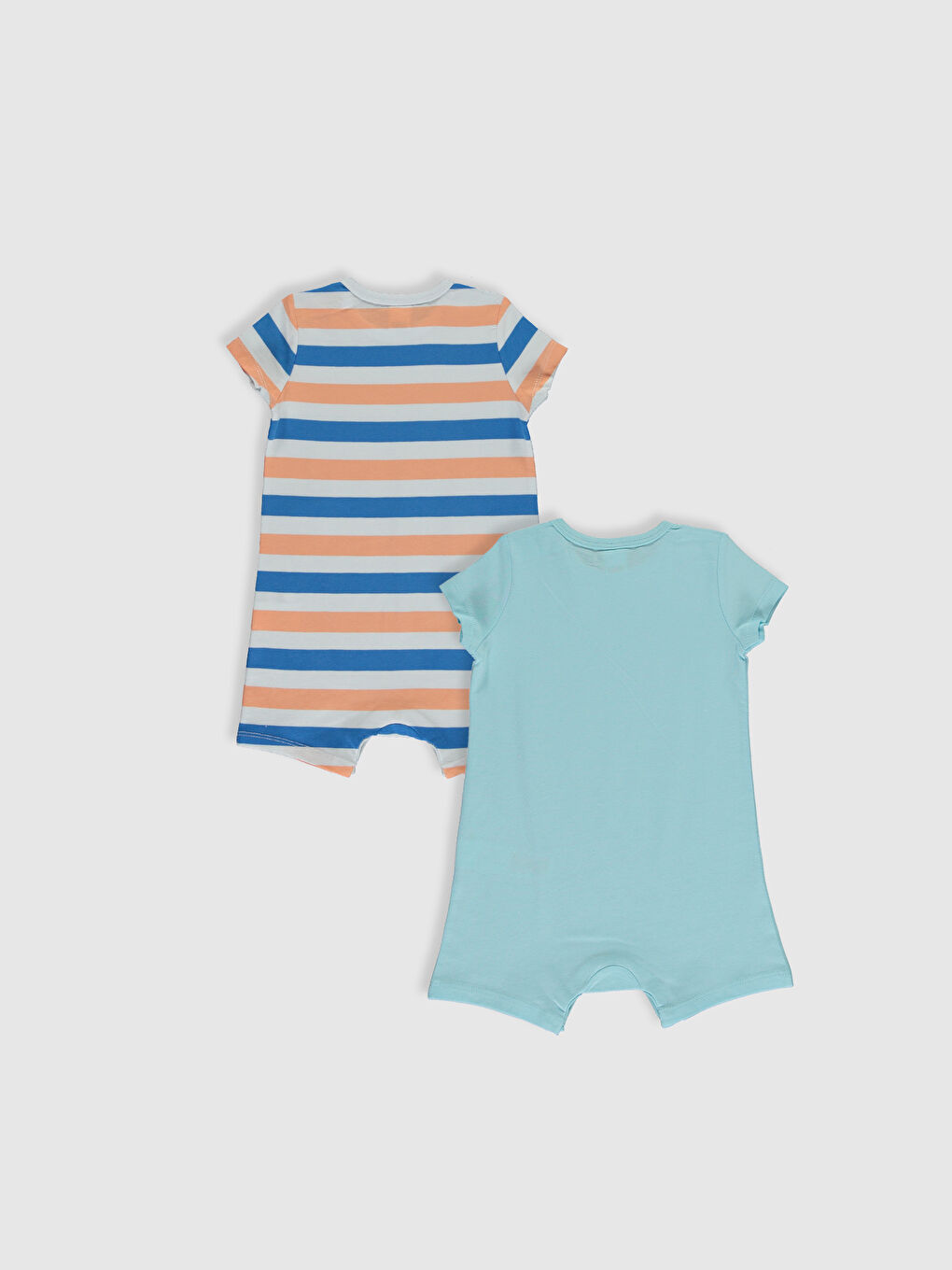Mavi Erkek Bebek Baskılı Tulum 2'li-1