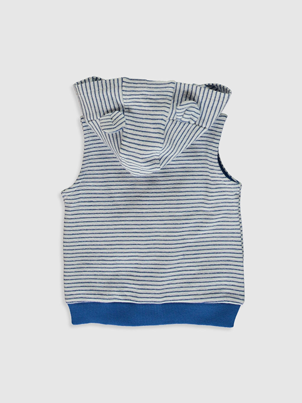 Lacivert Erkek Bebek Kapüşonlu Fermuarlı Yelek-1