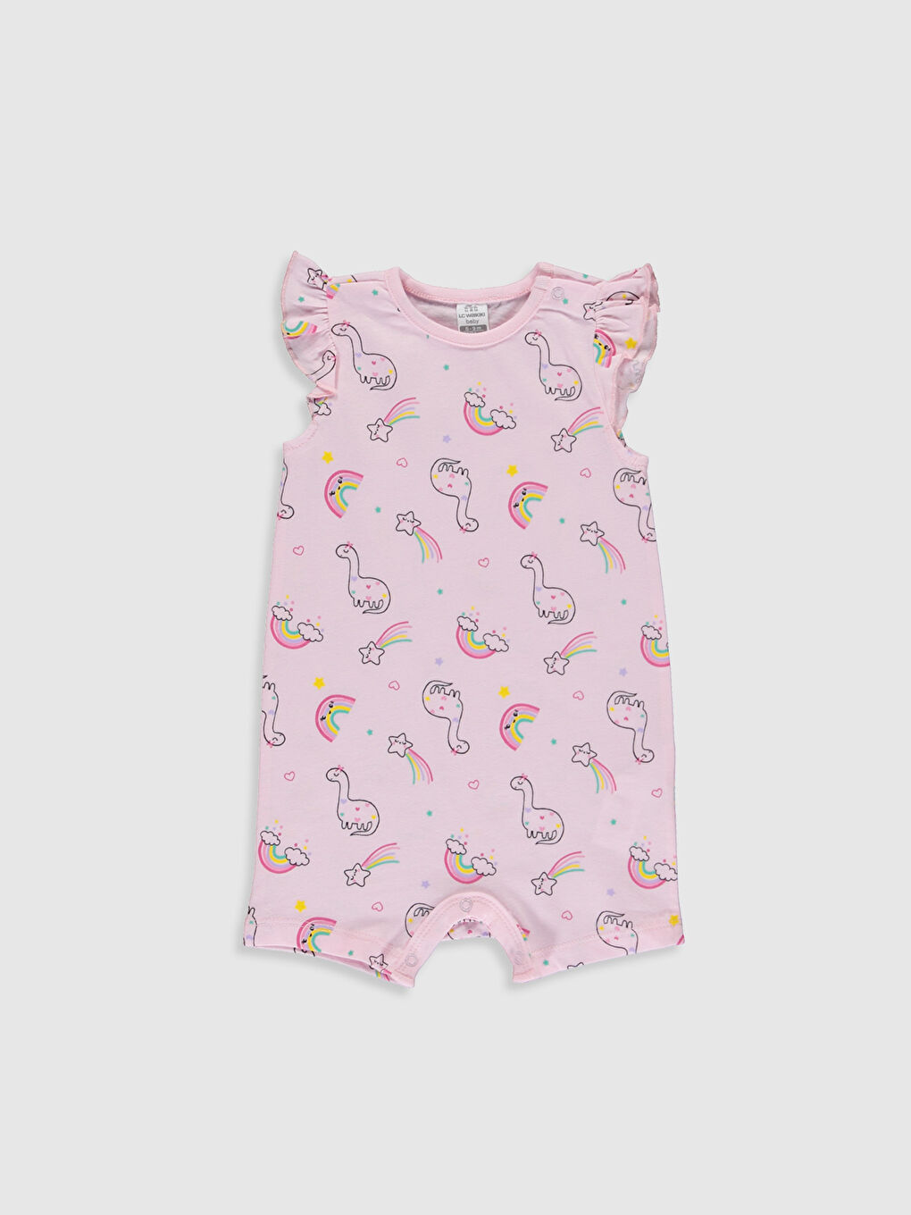 Yeşil Bisiklet Yaka Kolsuz Baskılı Kız Bebek Tulum 2'li-3