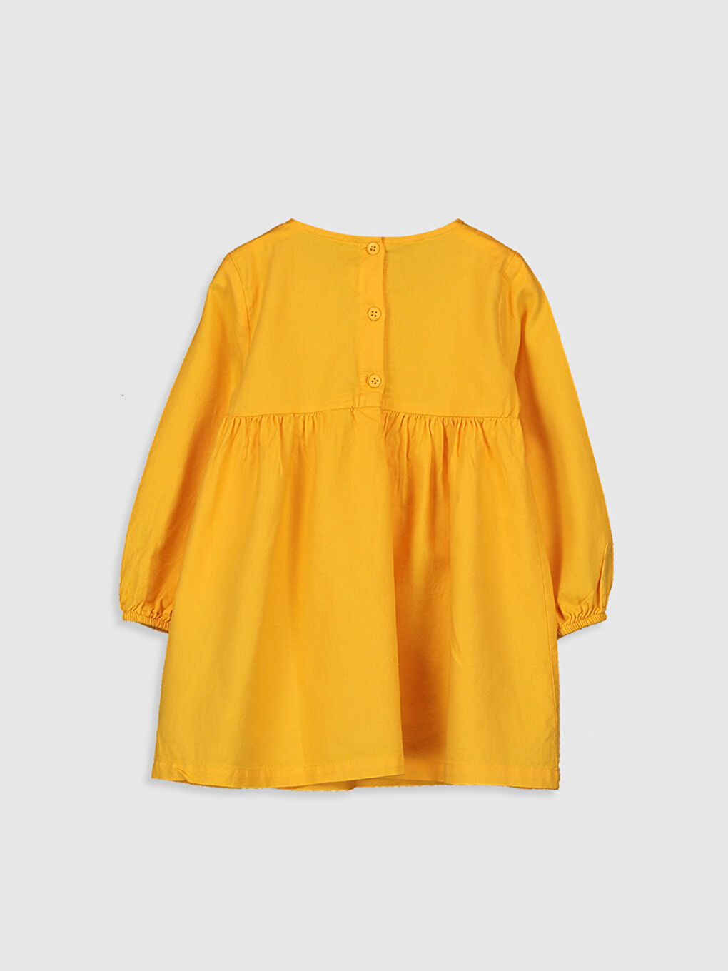 Turuncu Bisiklet Yaka Uzun Kollu Kız Bebek Elbise-2