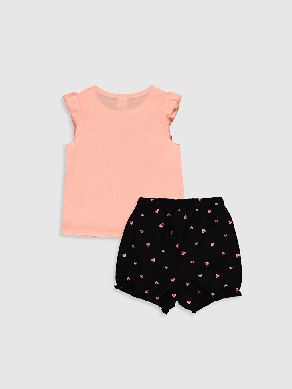 Pembe Kız Bebek Baskılı Pamuklu Pijama Takımı-1