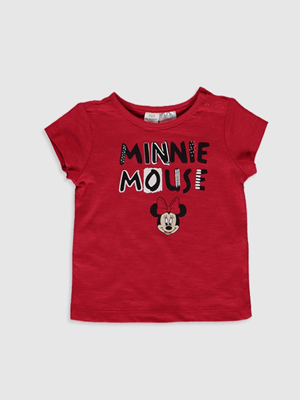 Beyaz Bisiklet Yaka Kısa Kollu Kız Bebek Tişört-2