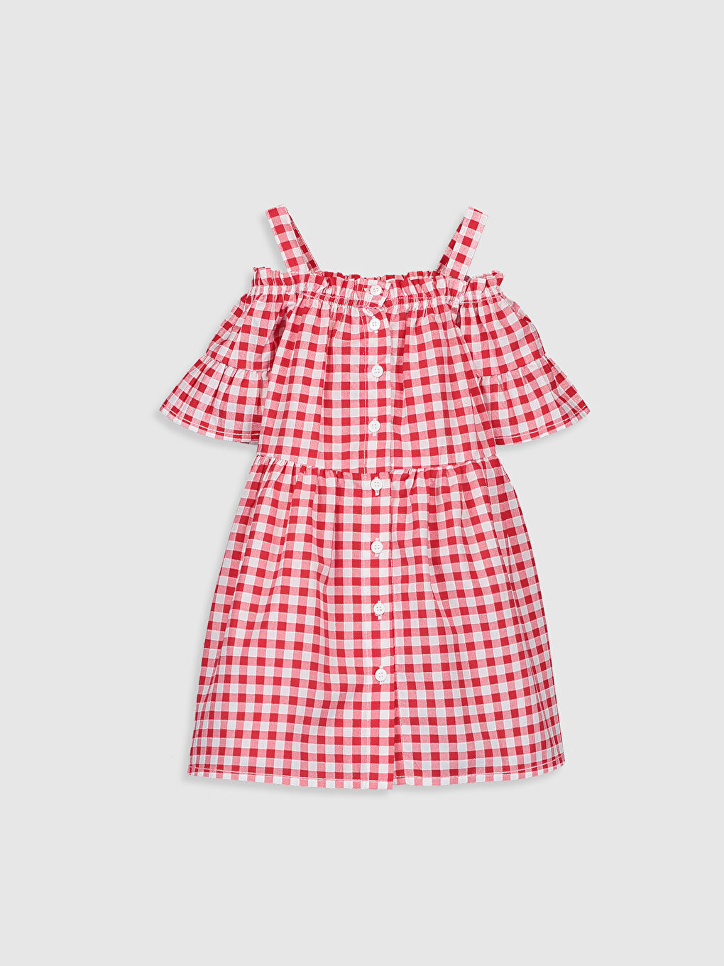 Kırmızı Ekoseli Elbise