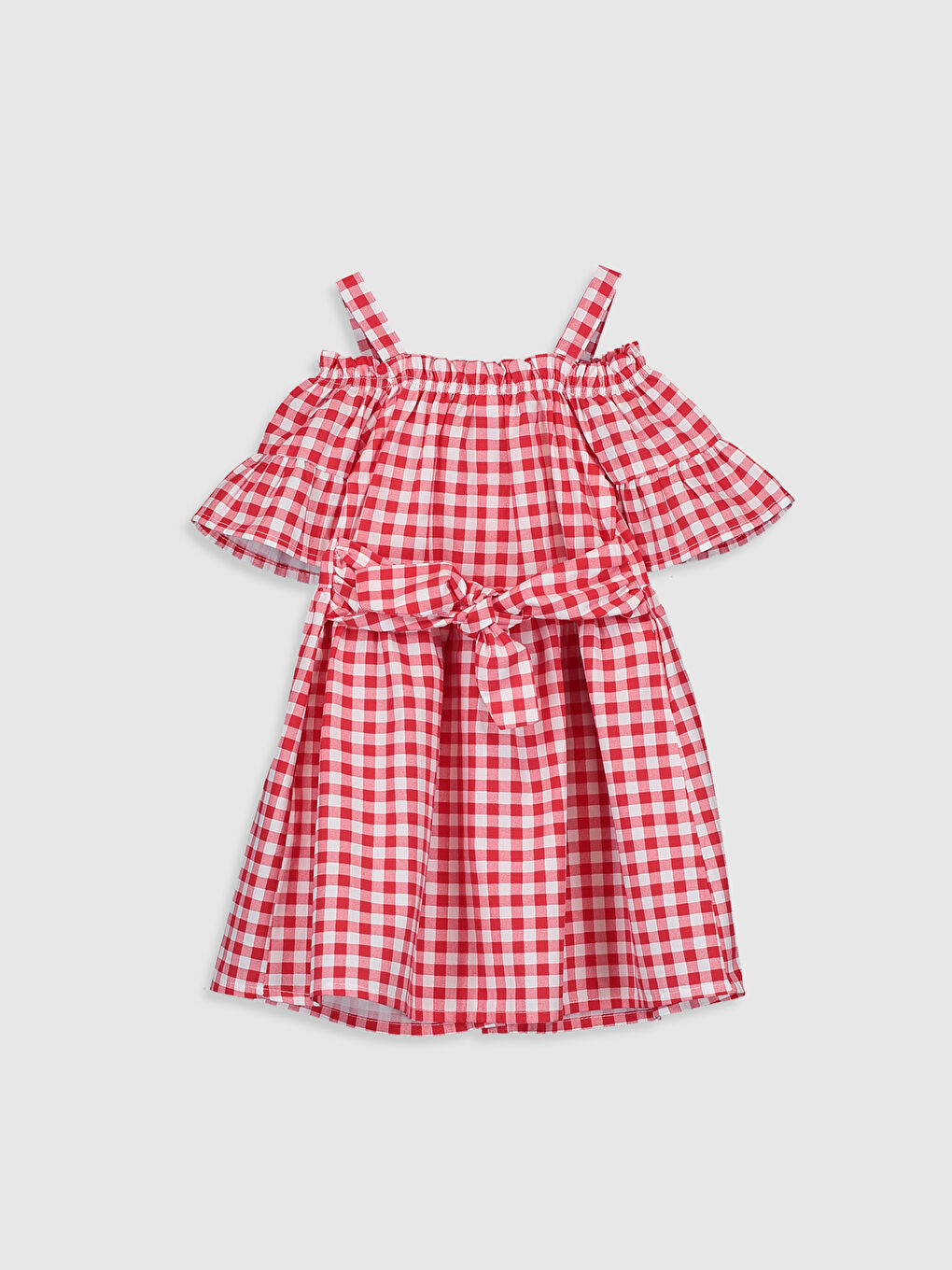 Kırmızı Ekoseli Elbise-1