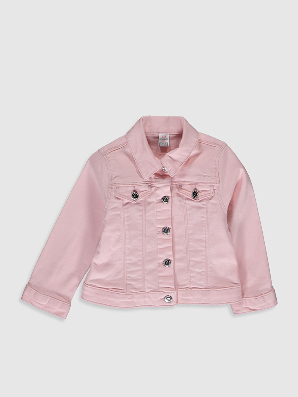 Pembe Uzun Kollu Kız Bebek Ceket