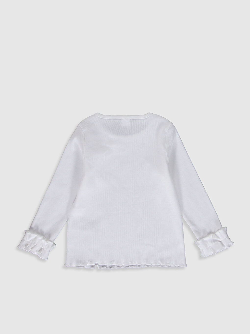 Pembe Bisiklet Yaka Uzun Kollu Kız Bebek Tişört-1