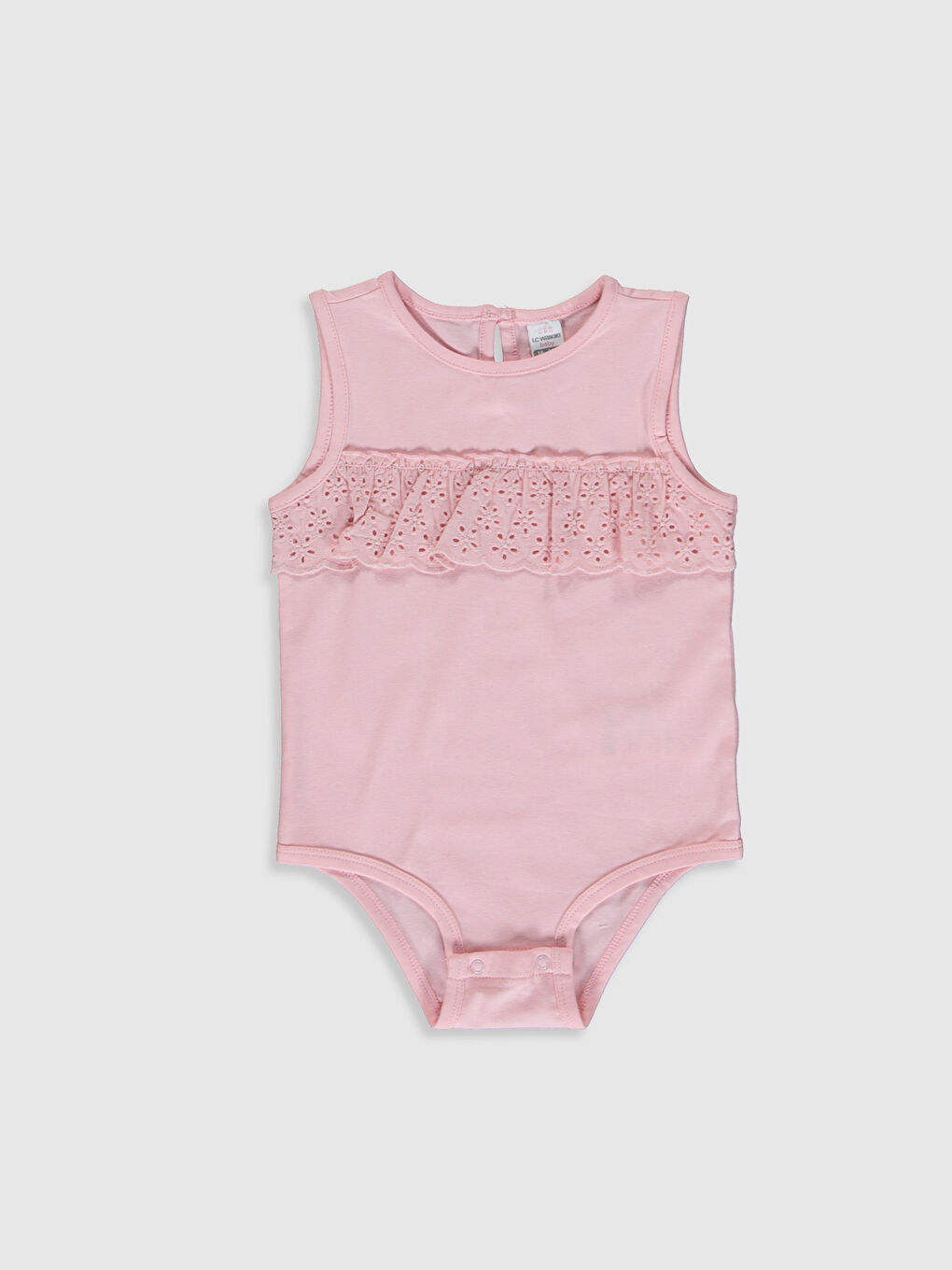 Pembe Bisiklet Yaka Pamuklu Kız Bebek Çıtçıtlı Body