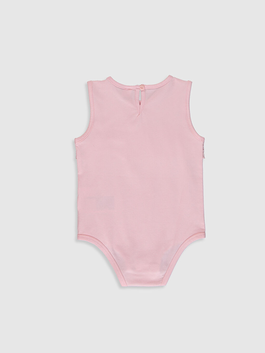 Pembe Bisiklet Yaka Pamuklu Kız Bebek Çıtçıtlı Body-1