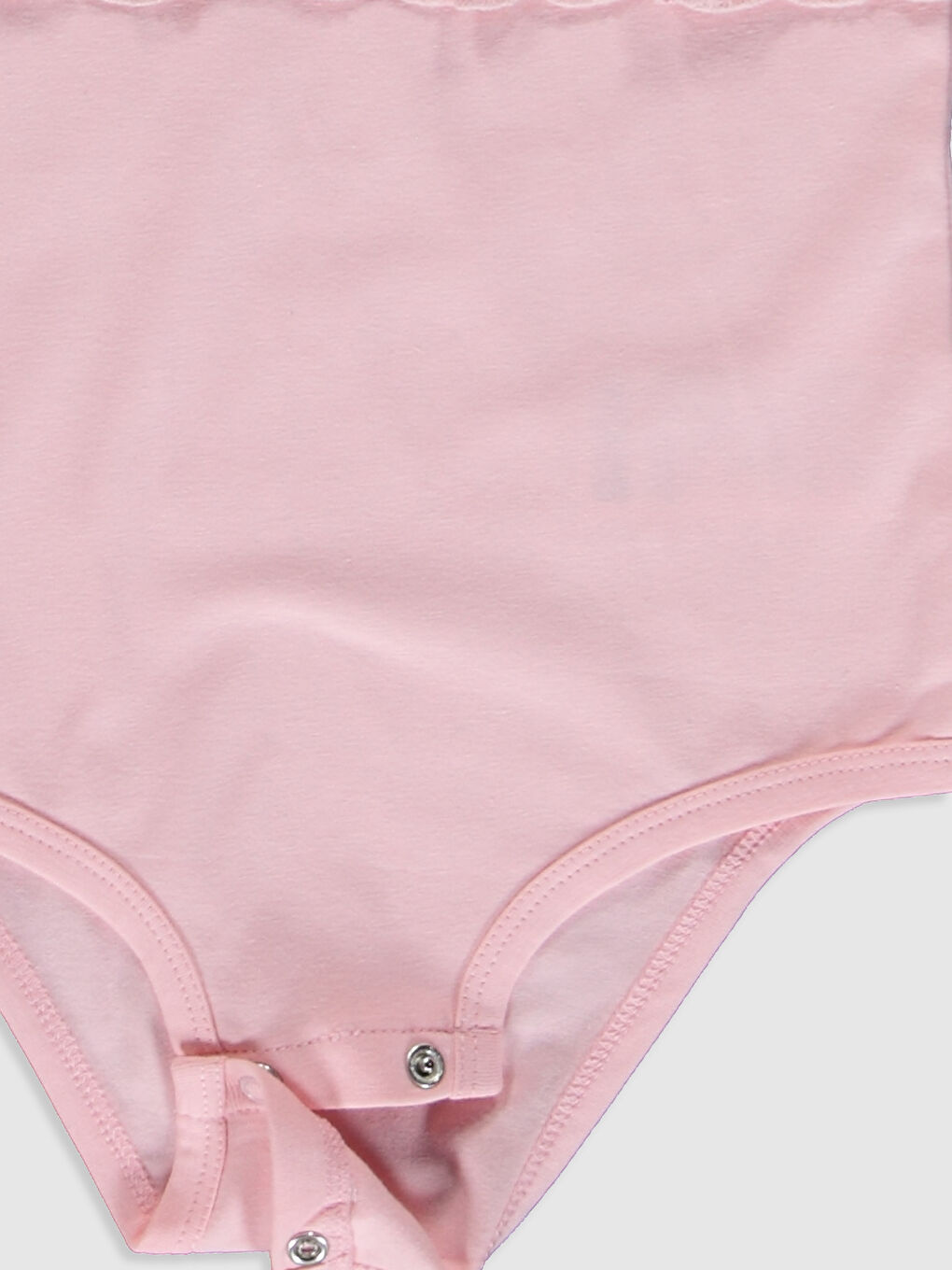 Pembe Bisiklet Yaka Pamuklu Kız Bebek Çıtçıtlı Body-2