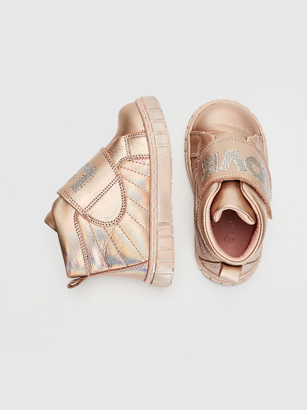 Sarı Kız Bebek Cırt Cırtlı Hakiki Deri Ayakkabı.-1