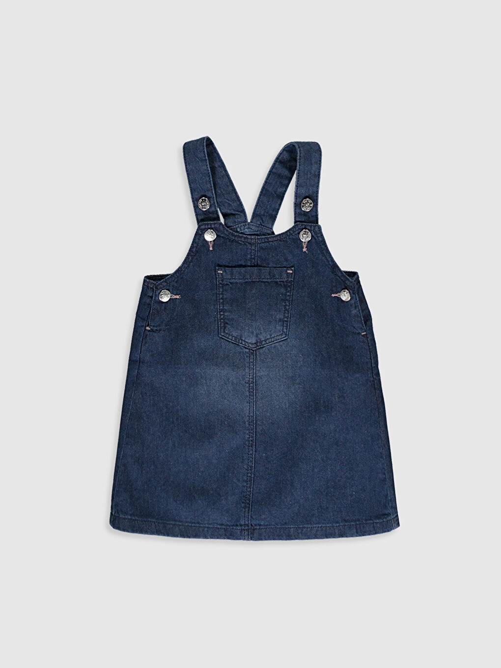 İndigo Basic Cep Detaylı Kız Bebek Jean Elbise