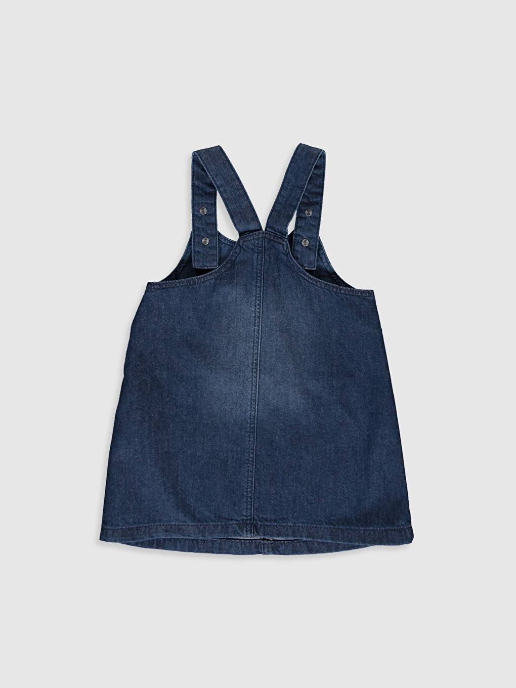 İndigo Basic Cep Detaylı Kız Bebek Jean Elbise-1