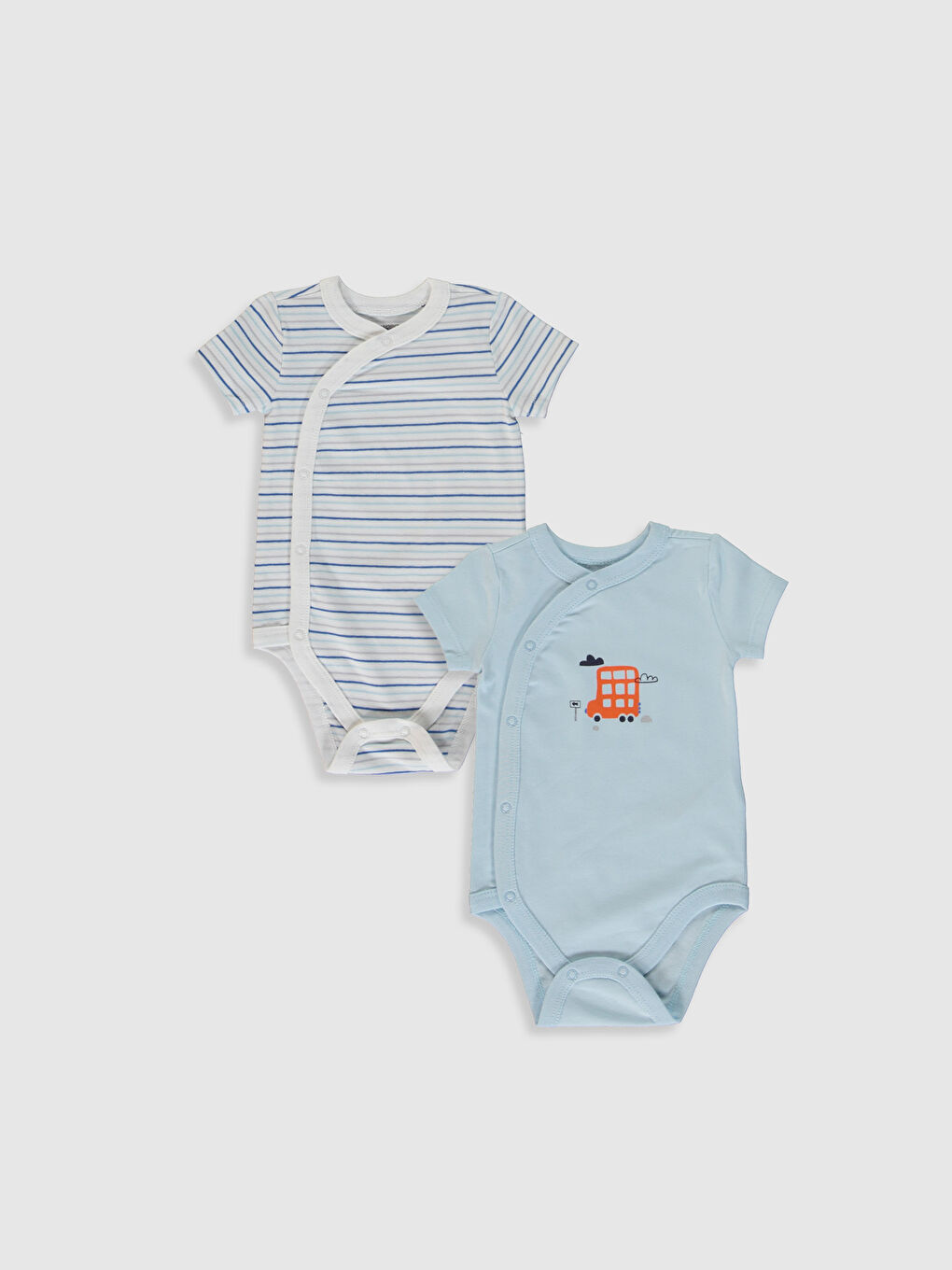 Short Sleeved Baby Boy Press Stud Press Stud Body