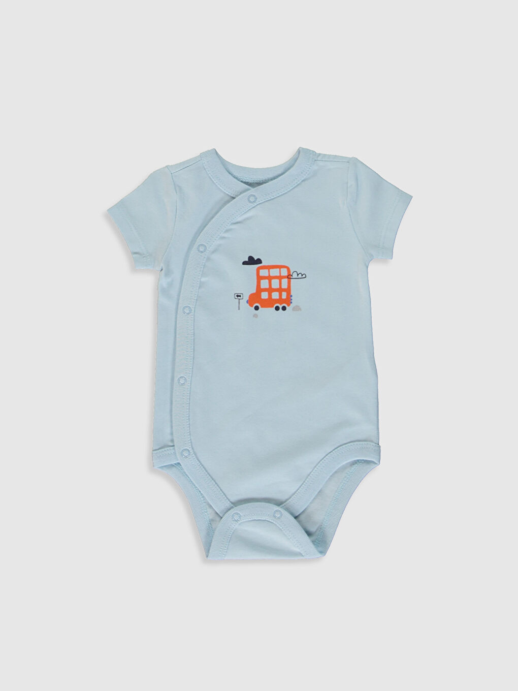 Short Sleeved Baby Boy Press Stud Press Stud Body-2