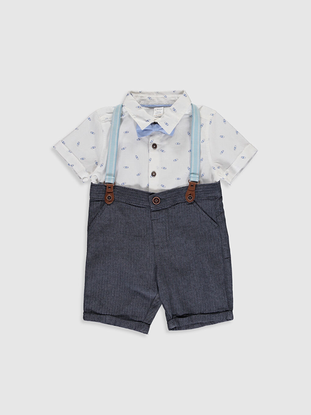 Mavi Kısa Kollu Erkek Bebek Takım