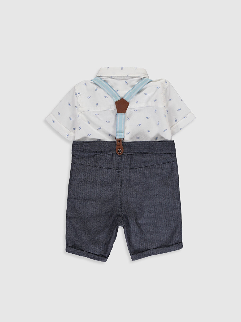 Mavi Kısa Kollu Erkek Bebek Takım-1