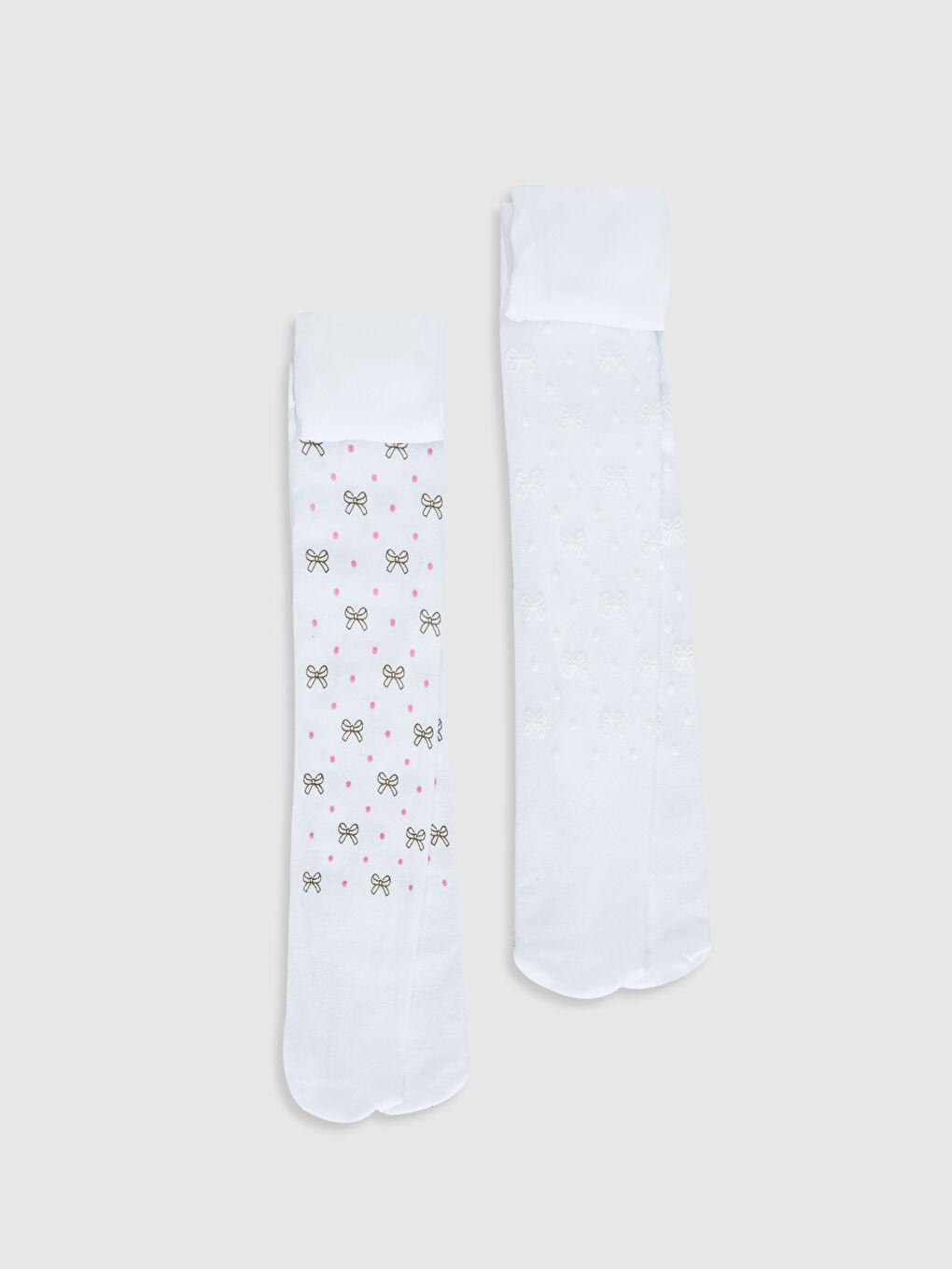 Patterned Baby Girls' Tights 2 Pack-1