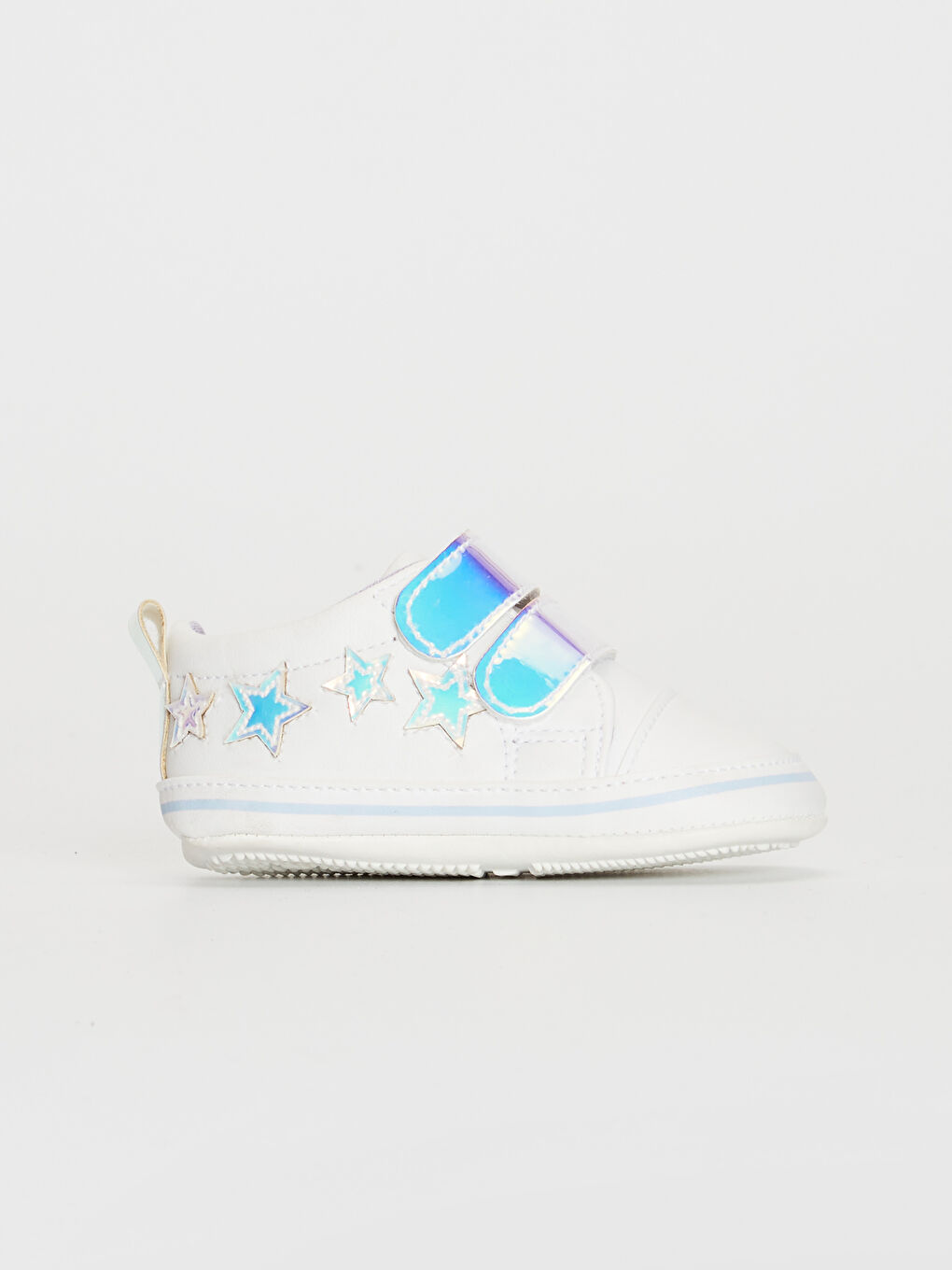 Beyaz Kız Bebek Cırt Cırtlı Yürüme Öncesi Ayakkabı-1