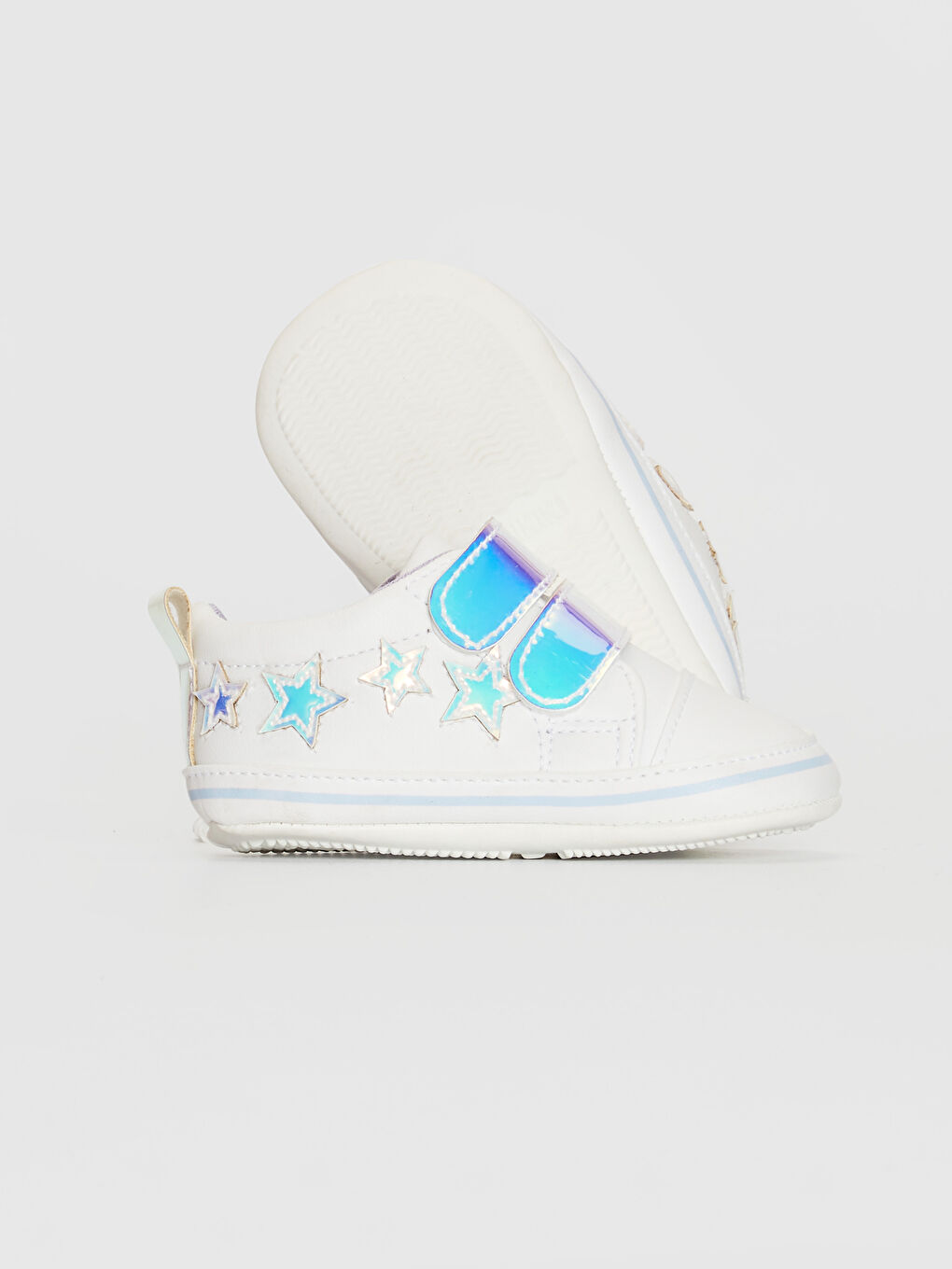 Beyaz Kız Bebek Cırt Cırtlı Yürüme Öncesi Ayakkabı-2