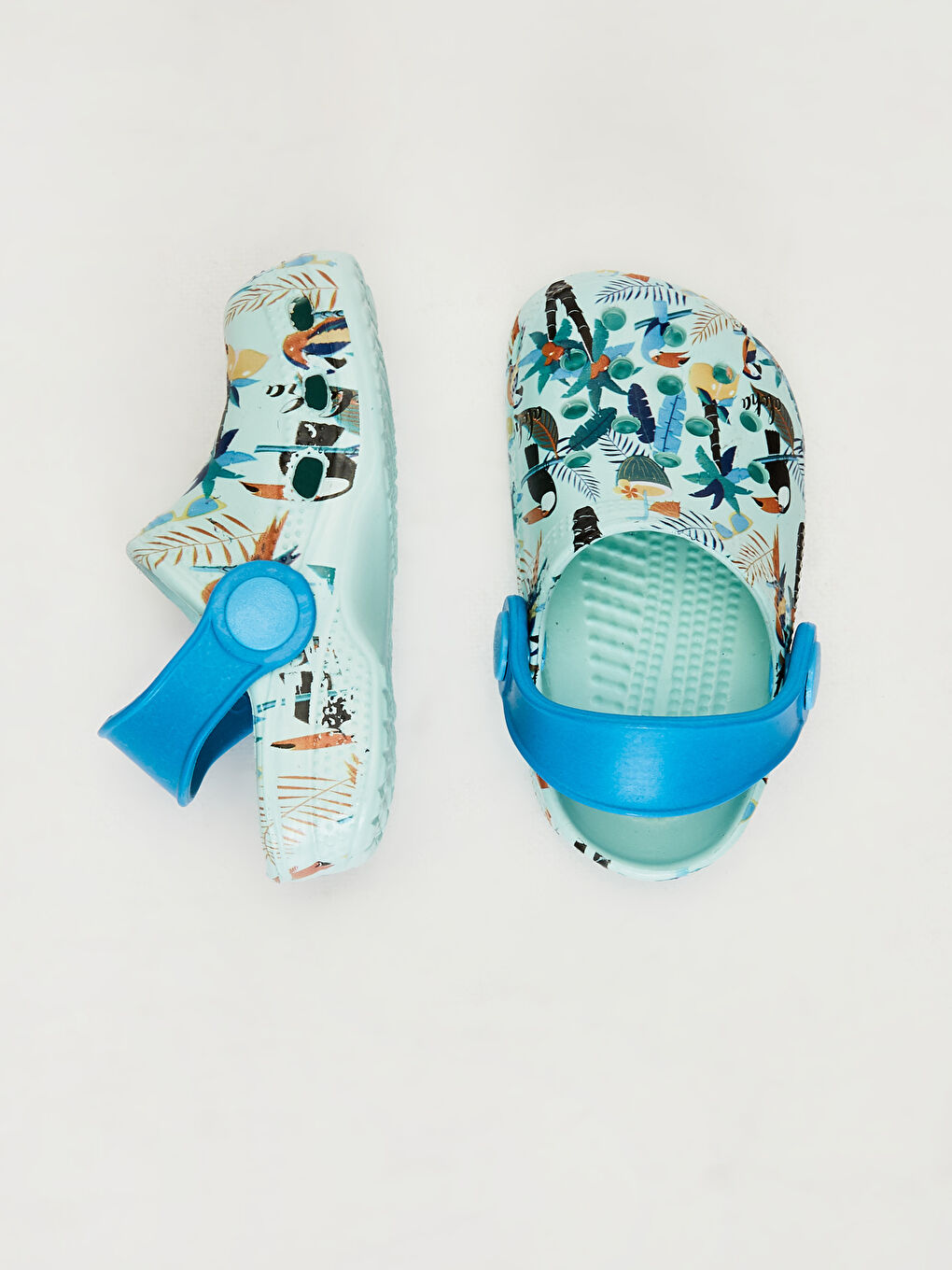 Turkuaz Erkek Bebek Baskılı Plaj Sandaleti-1