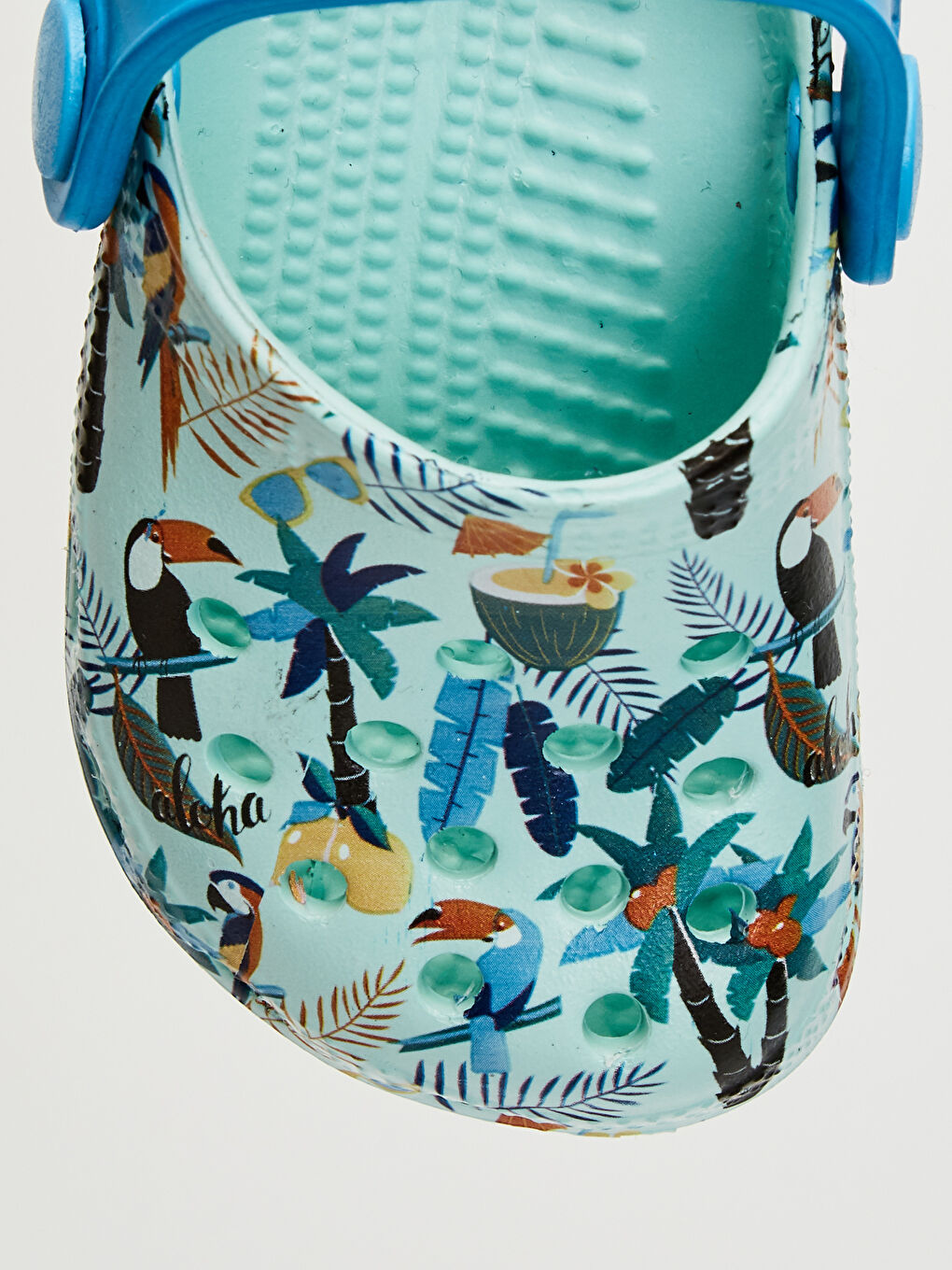 Turkuaz Erkek Bebek Baskılı Plaj Sandaleti-4