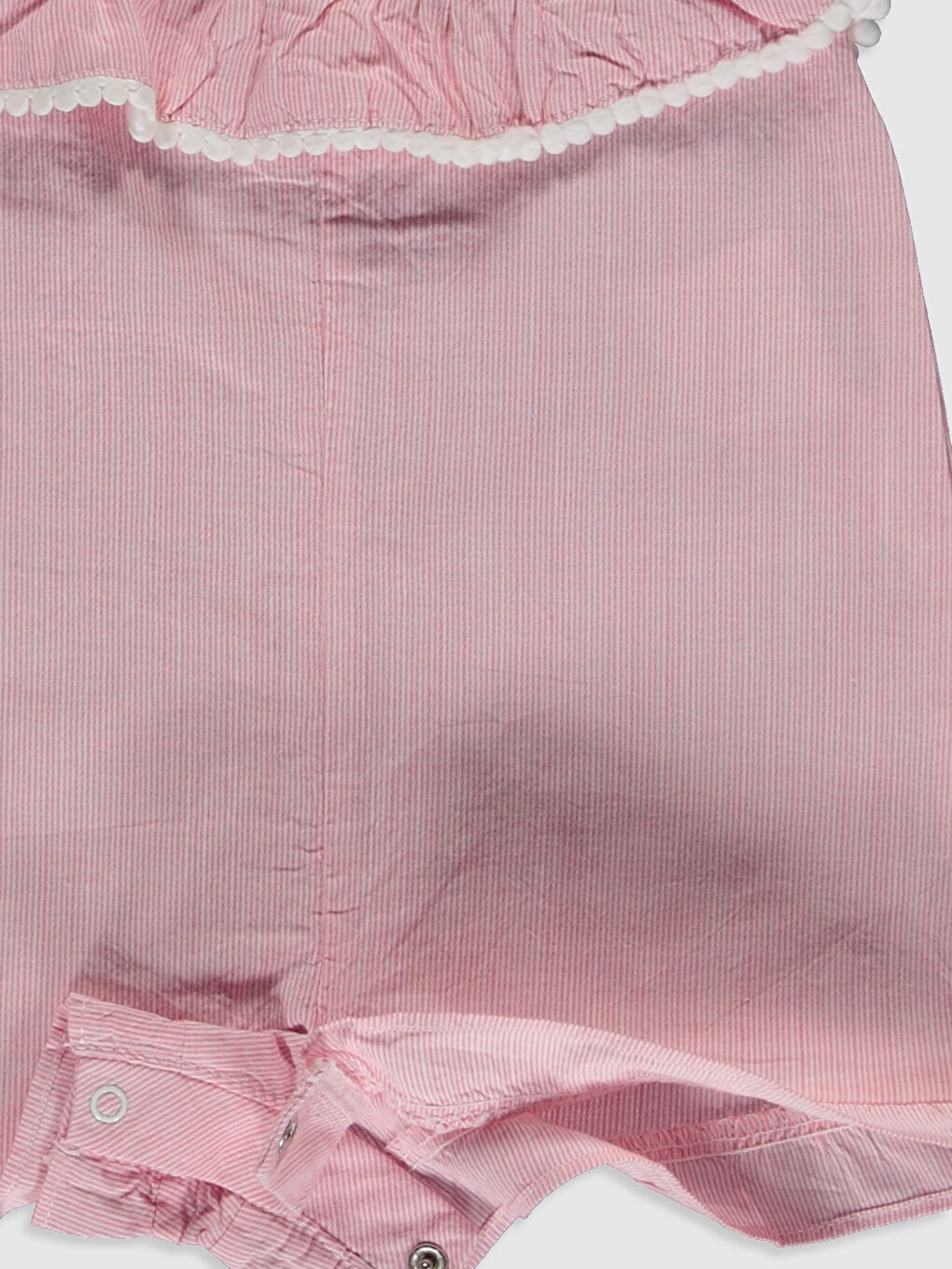 Pembe Kare Yaka Askılı Kız Bebek Tulum-2