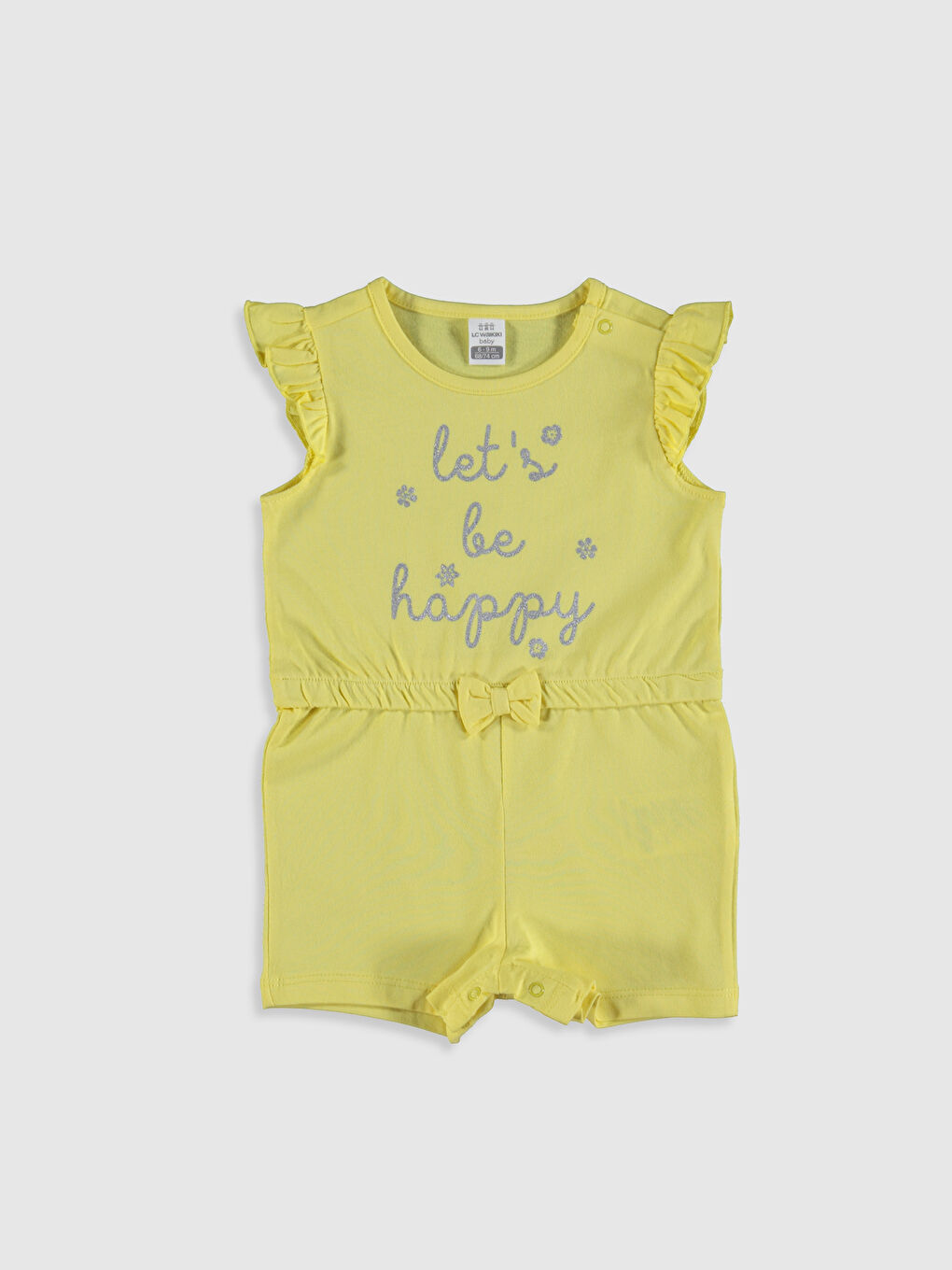 Sarı Bisiklet Yaka Kız Bebek Tulum