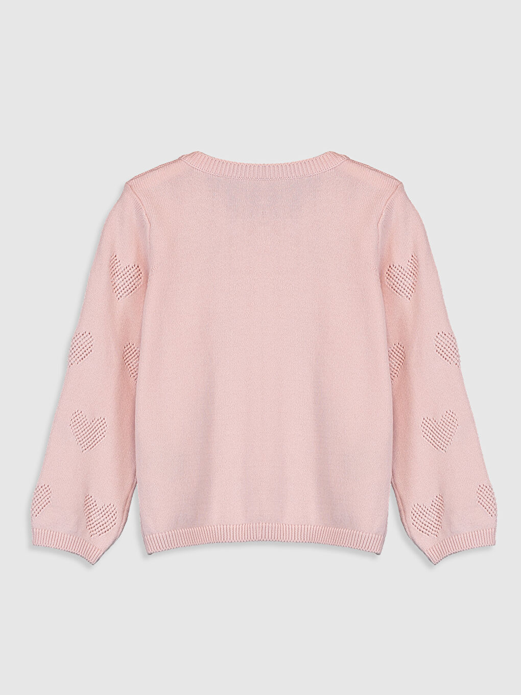 Pembe Uzun Kollu Kız Bebek Hırka-1