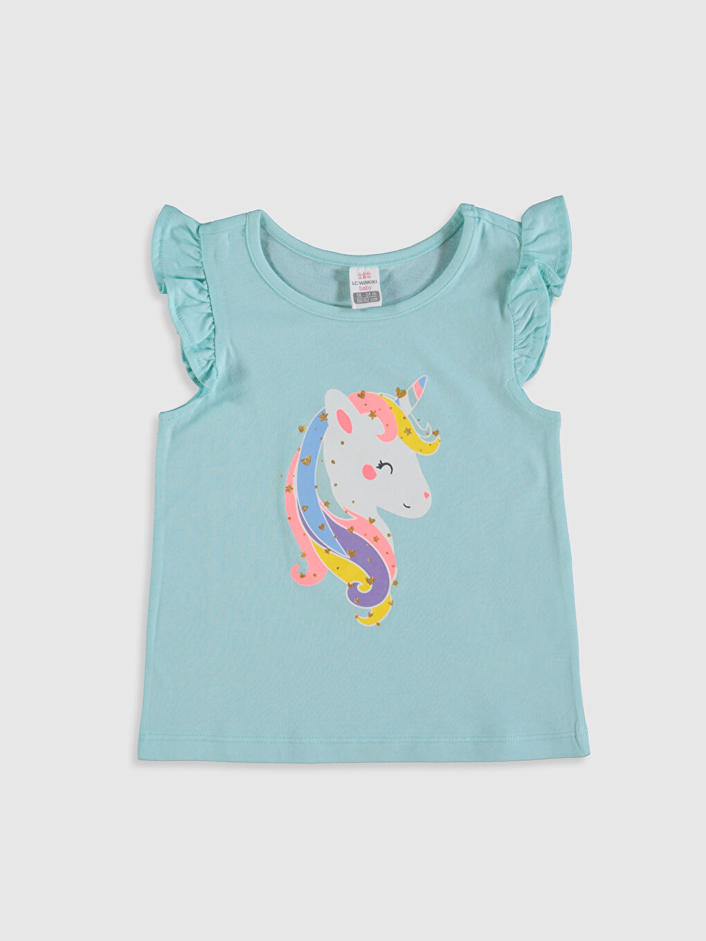 Sarı Bisiklet Yaka Kısa Kollu Kız Bebek Tişört-2