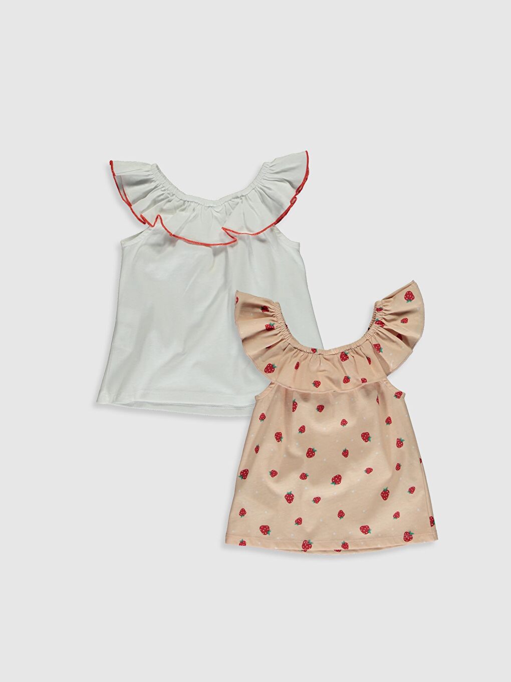 Boat Collar Short Sleeved Baby Girl T-Shirt-1