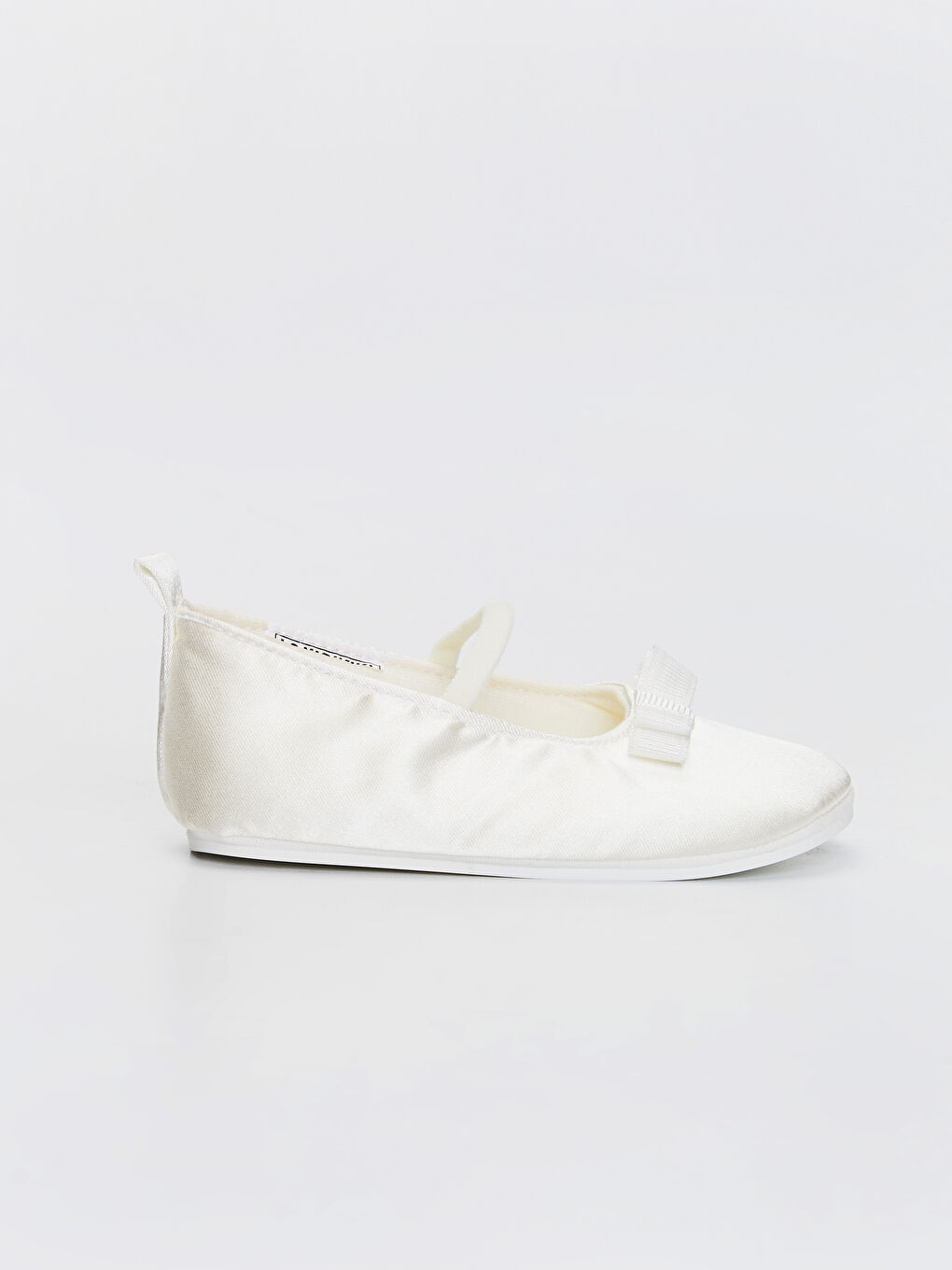 Ekru Kız Bebek Fiyonk Detaylı Yürüme Öncesi Babet Ayakkabı-1