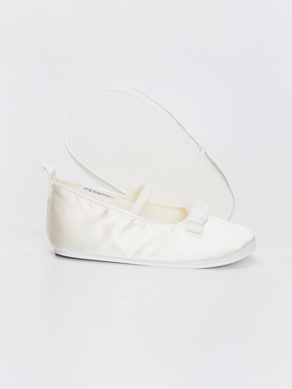 Ekru Kız Bebek Fiyonk Detaylı Yürüme Öncesi Babet Ayakkabı-2