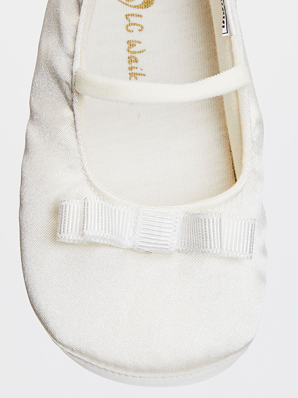 Ekru Kız Bebek Fiyonk Detaylı Yürüme Öncesi Babet Ayakkabı-4