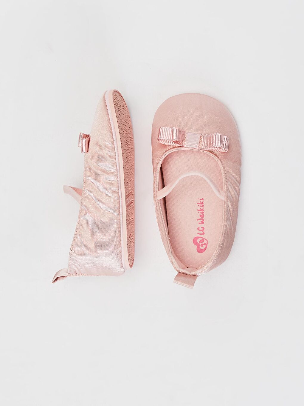 Pembe Kız Bebek Fiyonk Detaylı Yürüme Öncesi Babet Ayakkabı