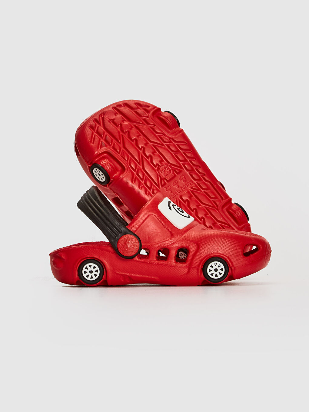 Kırmızı Erkek Bebek Araba Silüetli Plaj Sandaleti-3