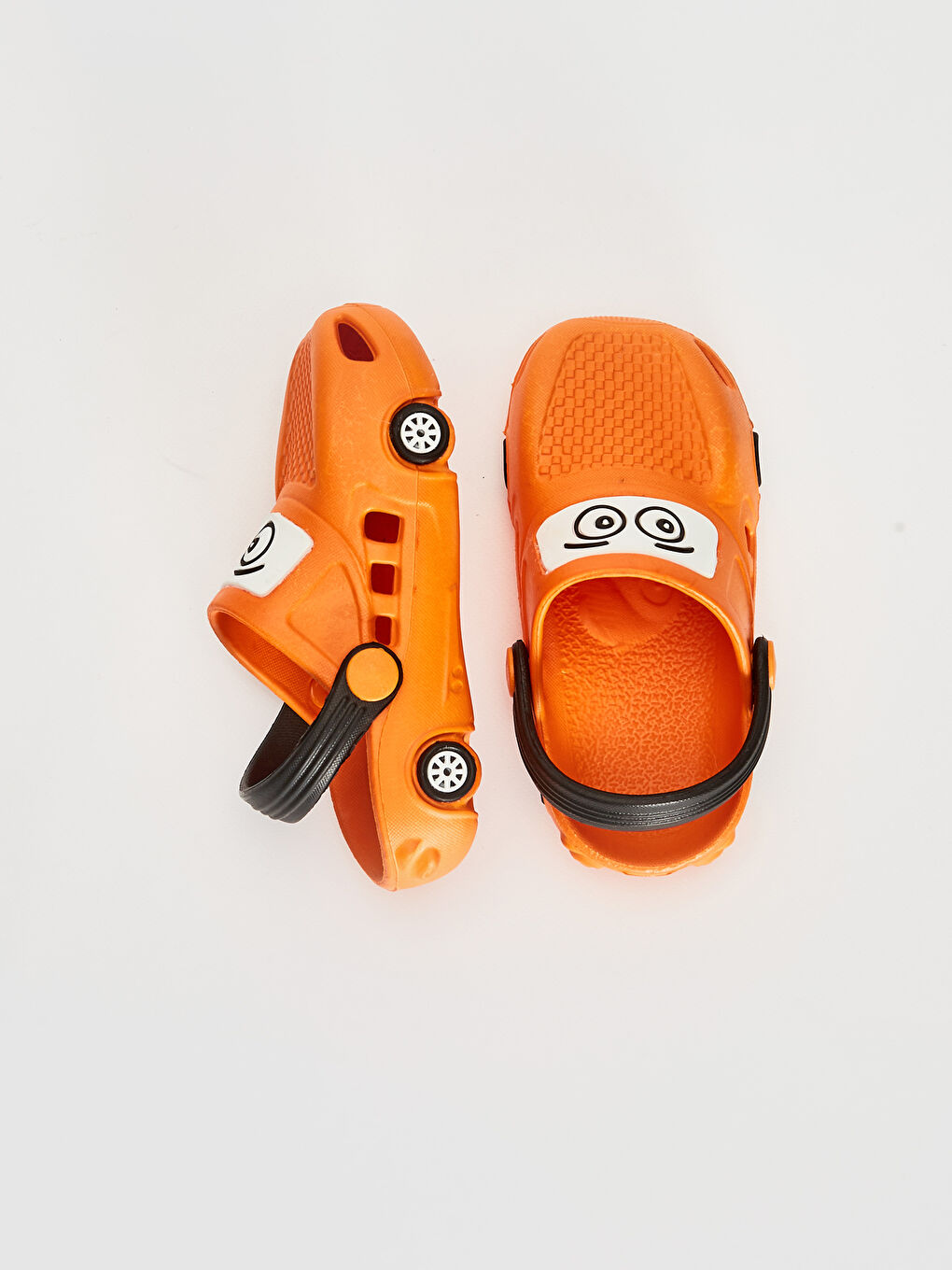Turuncu Erkek Bebek Araba Silüetli Plaj Sandaleti-1