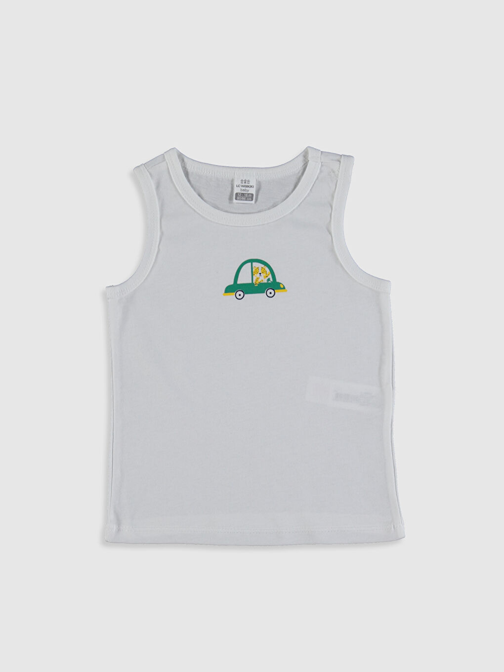 Crew Neck Sleeveless Cotton Baby Boy Undershirt 2 Pieces-3