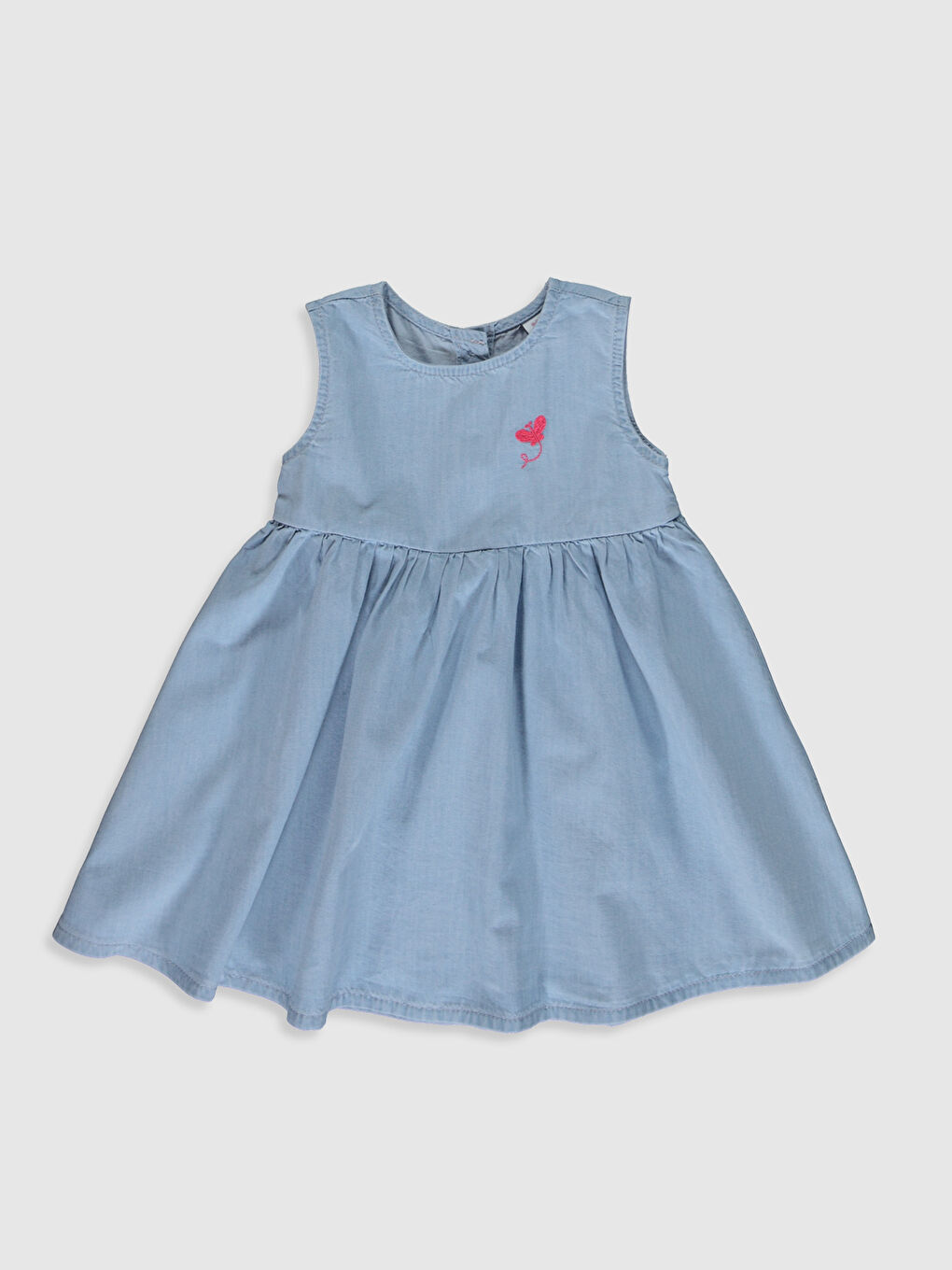 Robe en jean bébé fille à manches courtes