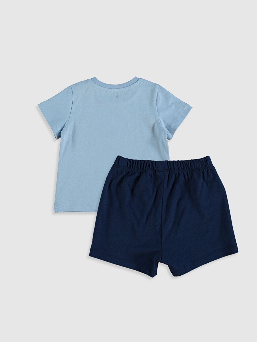 Mavi Bisiklet Yaka Kısa Kollu Baskılı Erkek Bebek Pijama Takım-1